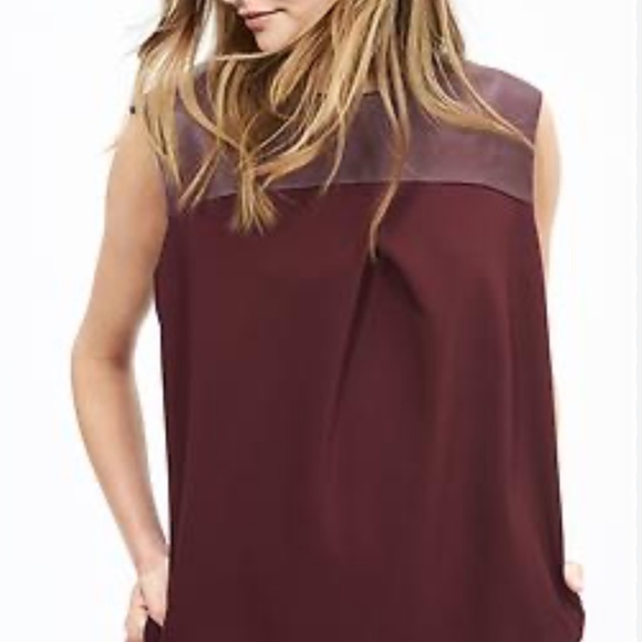 Banana Republic Monogram Leather Cocoon Dress Burgundy Size 8 - Picture 2 of 10